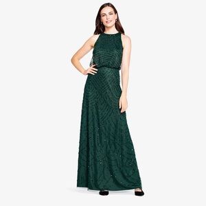 Adrianna Papell Art Deco Beaded Blouson Dress